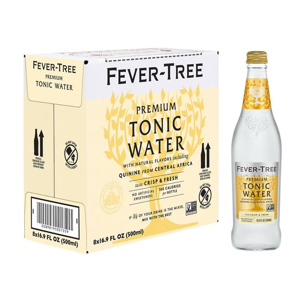 Fever Tree Indian Tonic Water - Premium Quality Mixer - Refreshing Beverage for Cocktails & Mocktails. Naturally Sourced Ingredients, No Artificial Sweeteners or Colors - 500 ML Bottles - Pack of 8