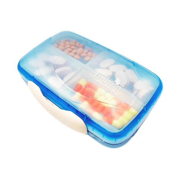 Fullicon Pill Case, Medicine Case, Supplement Case, Moisture-Proof, Large Capacity, Foldable, Medicine Box, Drag Box, Small Storage Case, Pill Case, Dust Organizer, Medication Management, Travel, Easy