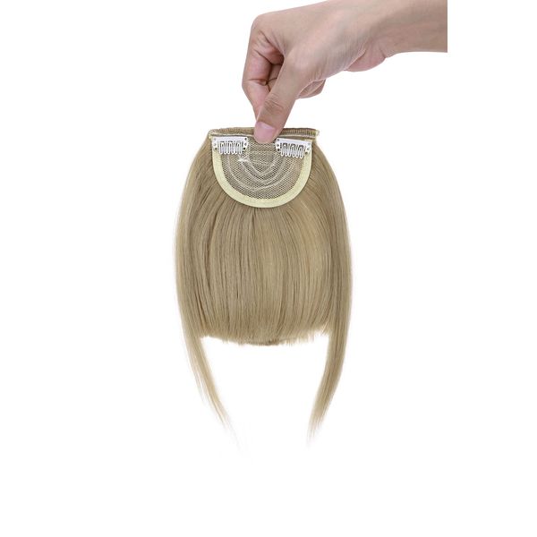 Fashion Clip In Bangs Hair Extensions Front Full Neat Bangs Fringe 2 Clips One Piece Thick Straight Hairpiece Accessories Hairpiece For Women Ash Blonde