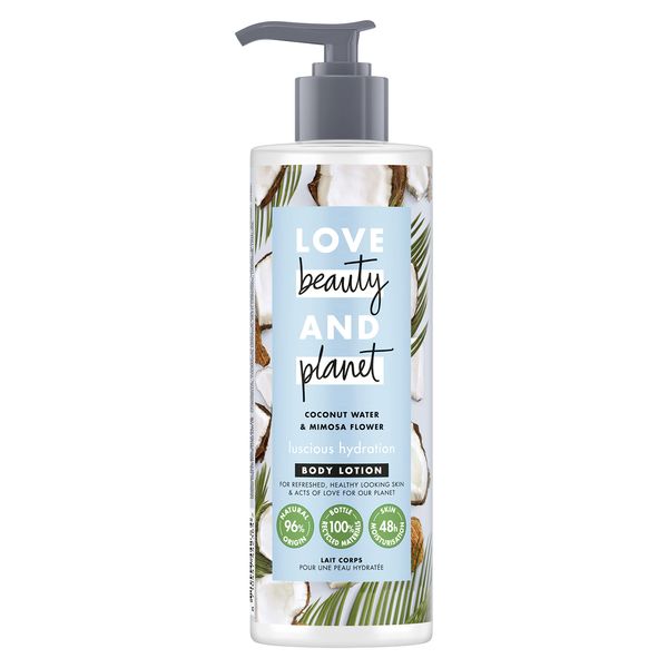 Love Beauty And Planet Coconut Water and Mimosa Flower Vegan Body Lotion, Luscious Hydration for Dry Skin 400ml