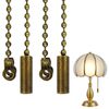 Nadinsta 2Pcs Bathroom Light Pull Cord, Pull Cord Weight Handle with 100cm Light Pull Cord Extension, Pull String Light Switch with Bead Chain Pull Cord for Toilet Ceiling Light Fan Switch(Bronze)