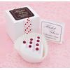 White Chocolate Heart with Lines & Dots Art Glass Candy
