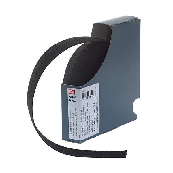 Prym Elastic, 59% Polyester, 41% ED, Black, 25 mm