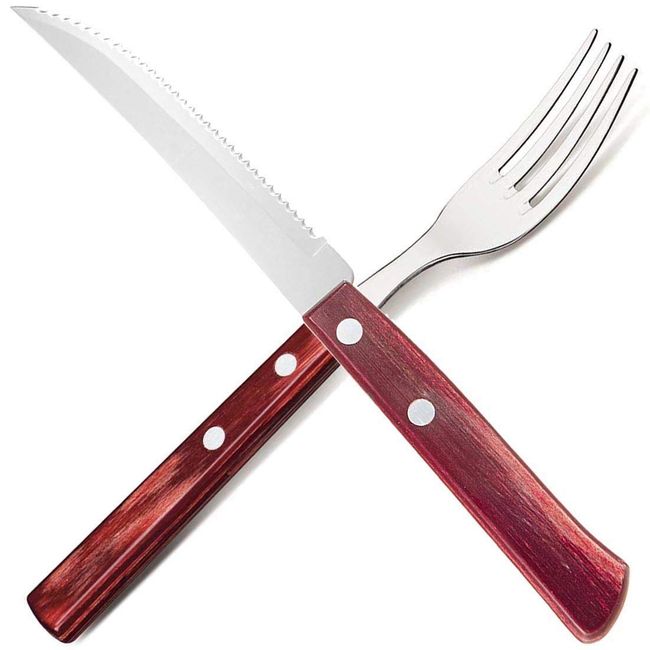 Tramontina Polywood Steak Knife Table Fork Red