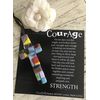 Handmade in USA Glass Cross With "Courage" Message - Get Well Soon Gift for Cancer Patients/Encouragement Gift for Hard Times/Miscarriage Gift For Mom