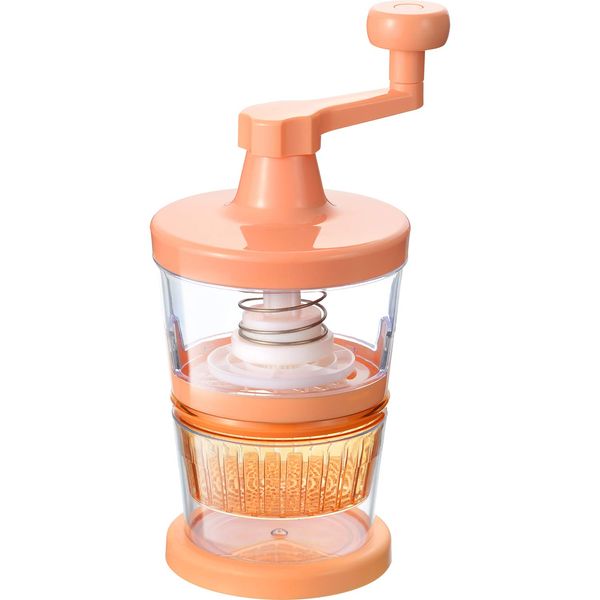 Wahei Freiz ME-7259 Manual Hand Crank Daikon Grater, Orange, Simply Turn the Handle and Collapse the Strainer at the Same Time