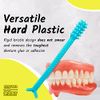 Denture Dart V4 Hard Plastic Denture Brush - Denture Gel Adhesive Remover - Remove Denture Gel Adhesive from Mouth & Gums, Oral Hygiene Products, Scraper w/Textured Grip and Rigid Bristles