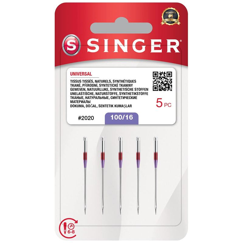 Singer universal needles, 2020, 100/16, metal, silver, 7 x 0.03 x 4 cm ...