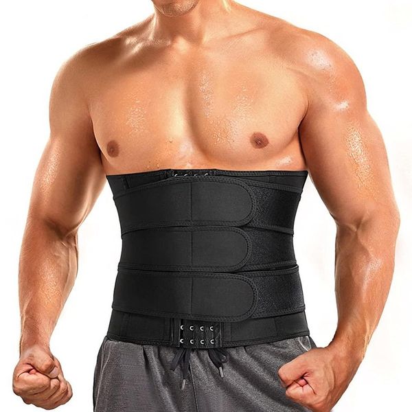 IFKODEI Men's Waist Trainer Trimmer Neoprene Abdomen Control Shapewear Sauna Sweat Belt Slimming Body Shaper Workout Fitness Black. Small