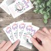 Haizct 50 Pack Blank Gift Certificate Scratch Off Cards for Small Business, Spa Beauty Makeup Hair Salon, Bridal Shower, Baby Shower, Country Wedding, Wedding Shower Ideas (Purple Flowers)
