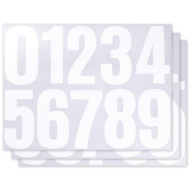 Number Stickers Large Alphabet Stickers Numbers Stickers Number Stickers Letters Stickers Waterproof White Black Black White Set of 3 (4" White Numbers)