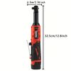 3/8 "18V Electric Extended Ratchet Right Angle Wrench Set Cordless Power Tool