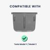kwmobile Car Central Console Wireless Charging Pad Cover Compatible with Tesla Model Y/Model 3 Cover - Grey