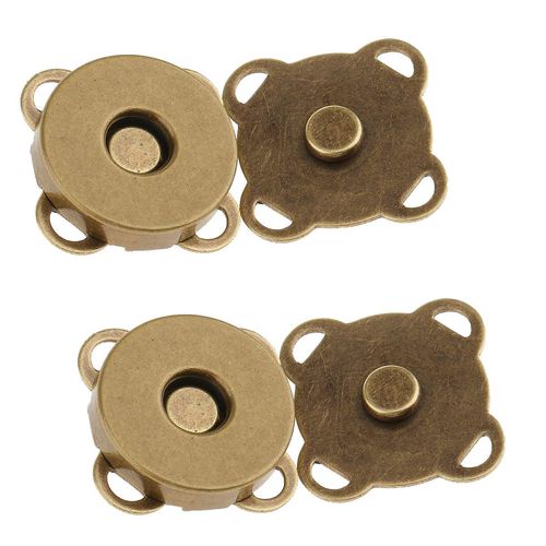 Trimming Shop Magnetic Snap Fasteners Metal Clasps Sewing Accessory for DIY Clothing, Crafts, Purses, Leather Coat, Jacket Handbag Making (18mm, Bronze, 2pcs)