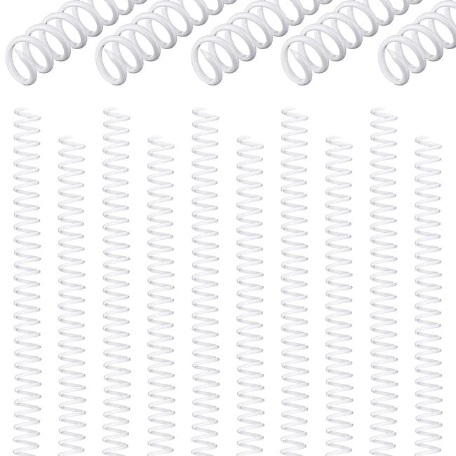 30 Pcs 8 mm/ 5/16 inch Spiral Binding Coil Coil Bindings Spines 4: 1 Pitch 54 Sheet Capacity Plastic Binder Combs for Teacher Student Office Document Notebook Business Proposals Reports Menus (White)