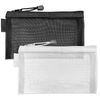 Luckious 2PCS Clear Pencil Pouch - Transparent Zipper Pencil Case (Black+White)