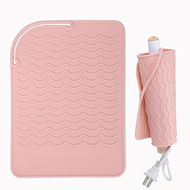 Protable Silicone Heat Resistant Mat Pouch for Curling Iron Hair  Straightener Heat Insulation Flat Iron Hair Styling Tool Non Slip Pad Cover  Bkue 