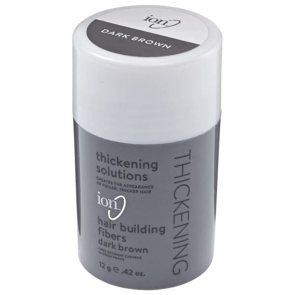 Ion Thickening Solutions Dark Brown Keratin Hair Building Fibers, conceals thinning hair in one application