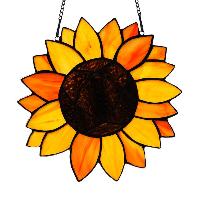 BOXCASA Sunflower Gifts Stained Glass Window Hangings,Sunflower Suncatcher Best Teacher Gifts for Women,Sunflower Decor Suncatcher for Window,Home Decor,Gift for Teacher Mother Grandma