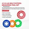 Wheel Bolt Pattern Measuring Tool Set | 4 | 5 | 6 Lug Bolt Pattern Template(4pcs)