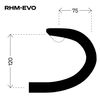 Deda Elementi Zero2 DCR RHM-Evo Drop Handlebar, PoB (Polished on Black), 42cm