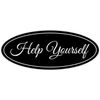 Signs ByLITA Oval Help Yourself Sign (Black) - Small