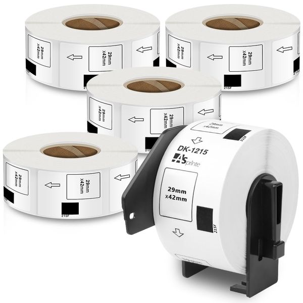 Food Labeling Specimen Labels 29mm x 42mm DK-1215 DK 1215 700 Sheets Per Roll Thermal Sticker Paper Label Printer QL-800 QL-820NWB QL-700 QL-550 QL-720NW QL-650TD 5 Rolls Set, Compatible with Brother