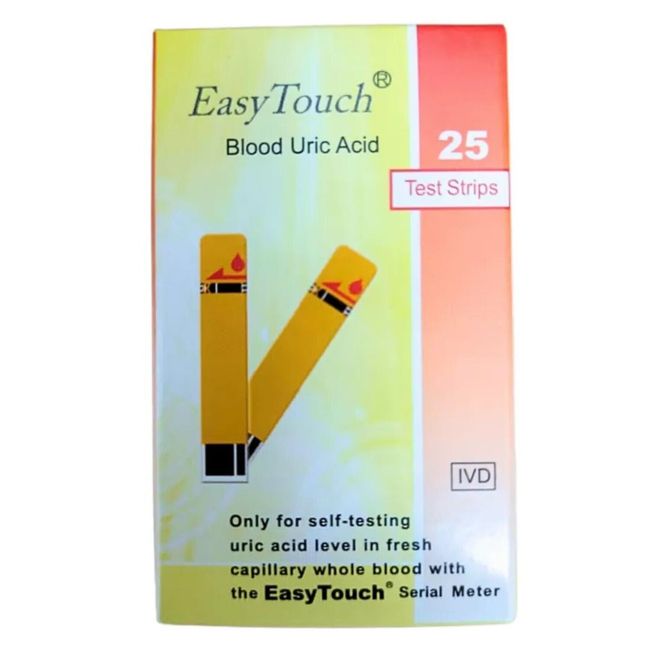 2 Boxes x 25 Strips of New Original Easy Touch Uric Acid Level Test Strips