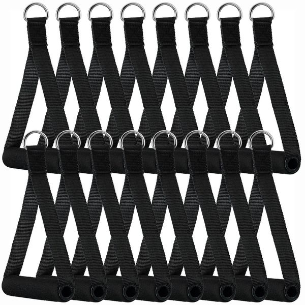 Sumind 16 Pcs Resistance Band Handles Exercise Band Handles Replacement Fitness Strap Cable Machine Attachment Grips Pull Handles Resistance Bands for Resistance Training