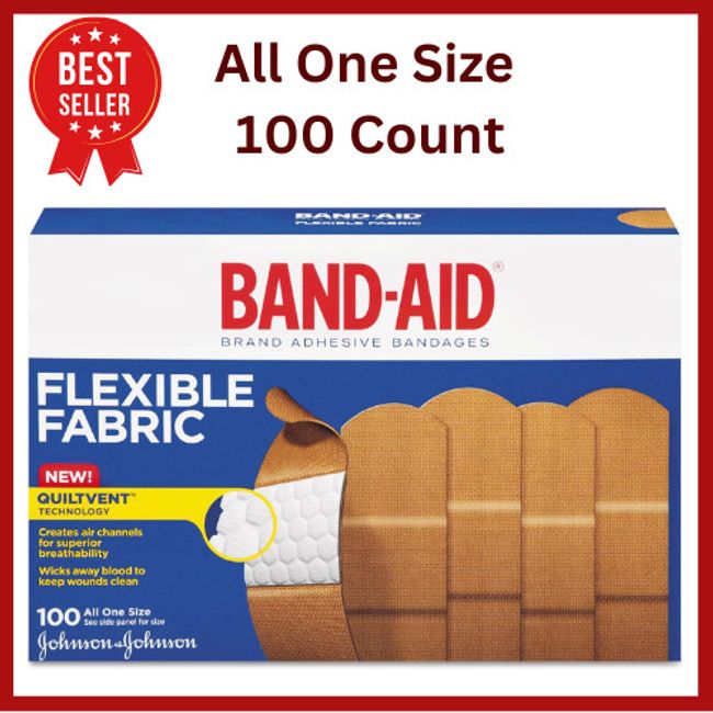 Band Aid Flexible Fabric Adhesive Bandages ,Wound Care and First Aid ,100 Count