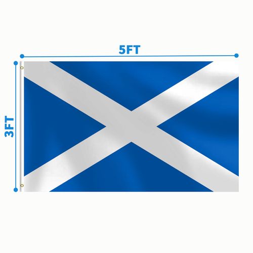 Scottish Flag 3x5 FT Heavy Duty Scotland Flag Double Stitched Vivid Color Fade Proof Outdoor Decor With Brass Grommets(Scotland)