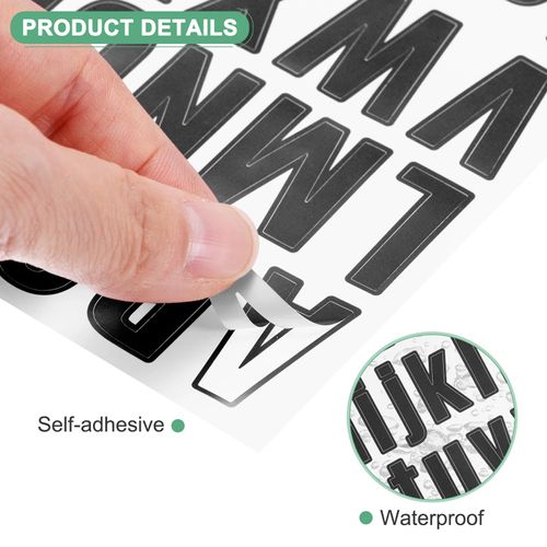 M METERXITY 6-Sheets Letter Stickers, 1 Inch Vinyl Mailbox Alphabet Stickers Self Adhesive Alphabet Decals for Mailbox/Sign/Address/Craft Card, Vinyl Stickers[486 Pieces, Black]