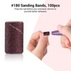 MELODYSUSIE Sanding Bands for Nail Drill Mandrel Bits, 100Pcs #180 Grit Nail Files for 3/32 Shank Inch Nail Drill Bits for Electric Nail Files Nail Drill Machine, to Polish Art Acrylic Gel Fake Nails