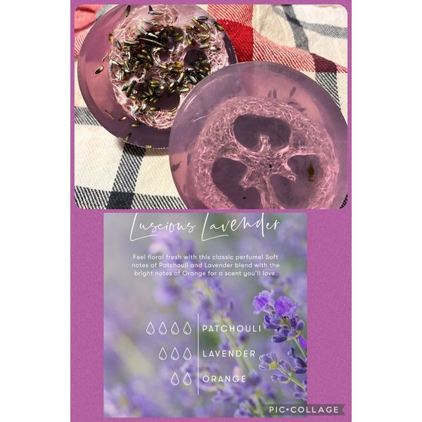 Handmade Loofah Soap: Luscious Lavender.
