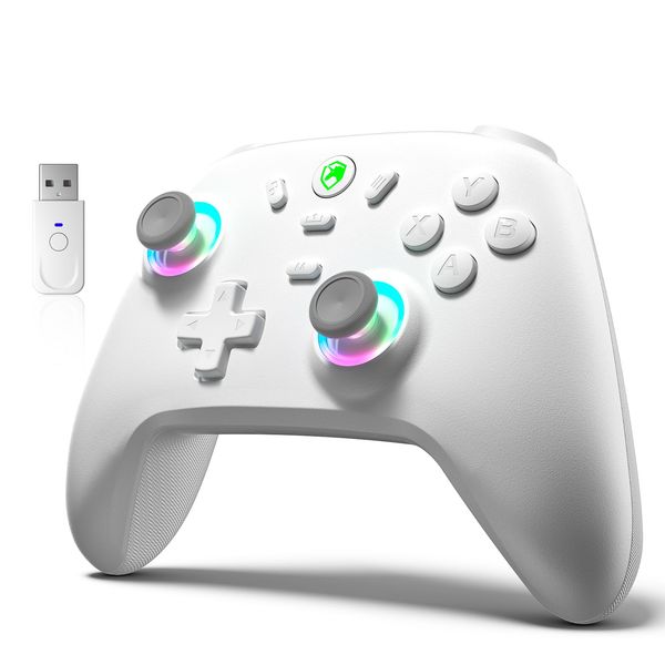 ECHTPower PC Gaming Controller- Hall Effect Joystick, 2.4G & Wired 1000Hz Polling Rate, 800mAh Battery, Adjustable Turbo/Vibration, Wireless Controller for PC/Switch 2/iOS/Android