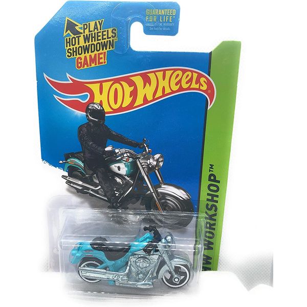 2014 Hot Wheels Hw Workshop Harley-Davidson Fat Boy (Light Blue)