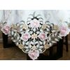54x72" Rectangle Embroidered Floral Rose Polyester Fabric Tablecloth 6 Napkins