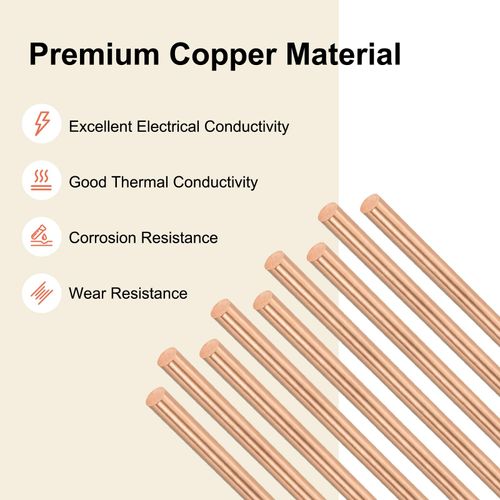 M METERXITY 2-Pack Copper Round Rod 5mm Dia. 3.94 Inch Length T2 Stock Solid Rod Lathe Bar for Metal Crafts DIY/Gardening/Industry/Decoration Pure Copper Tube