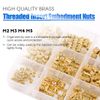 Glarks 370Pcs M2 M3 M4 M5 Female Thread Knurled Brass Threaded Insert Embedment Nut Assortment Kit for 3D Printing