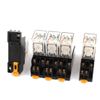 Sourcingmap 5 Pieces AC 220V-240V DPDT Red LED Electromagnetic Relay w Socket Base
