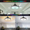 42” Smart Bluetooth Ceiling Fan Remote Retractable Chandelier with Music Speaker