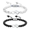 COAI Infinity Onyx Howlite Crystal His and Hers Bracelets for Couples