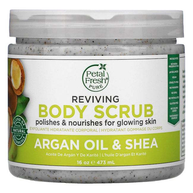 Petal Fresh Argan Shea Body Scrub, 16 Ounce