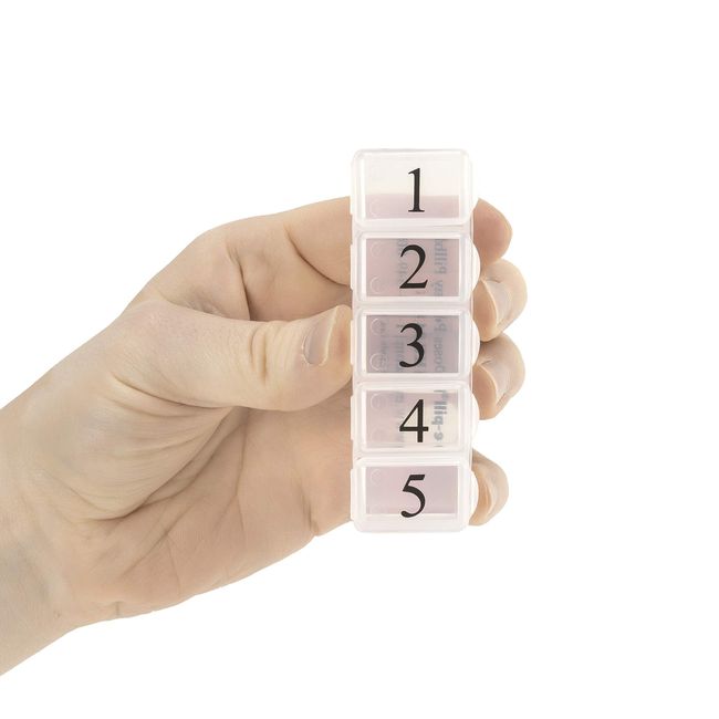 e-Pill 5 Times A Day Pill Organizer, Vitamin and Medicine Pill Box - Clear