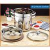 4-Piece 8qt Stainless Steel Multi-Cooker Set Induction Compatible Cookware New