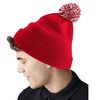 Beechfield Snowstar B450R Recycled Beanie, Classic red / white, S-XL