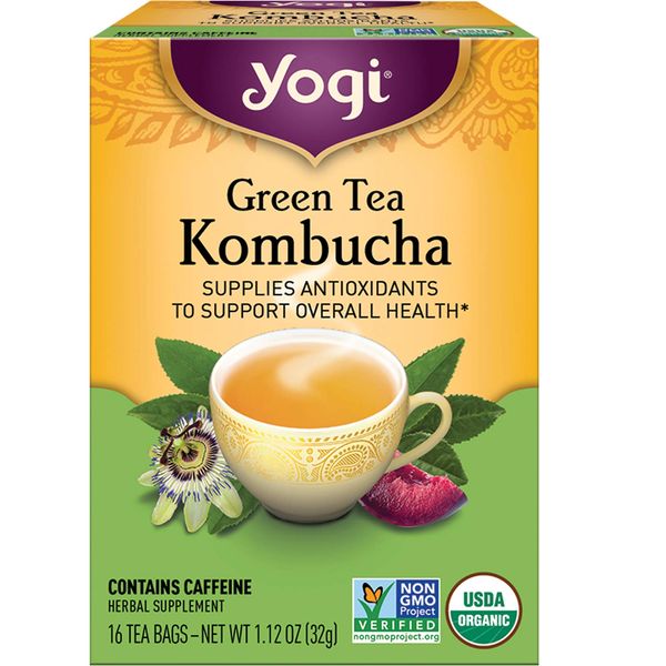 Yogi Tea - Green Tea Kombucha (6 Pack) - Supplies Antioxidants to Support Overall Health - Contains Caffeine - 96 Organic Green Tea Bags