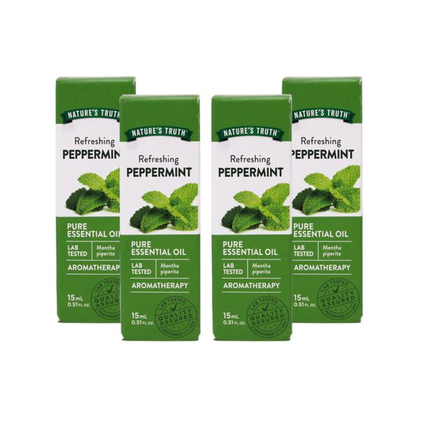 Nature's Truth Peppermint Essential Oil for Diffusers and Aromatherapy, 0.51 FL OZ - 4 Pack
