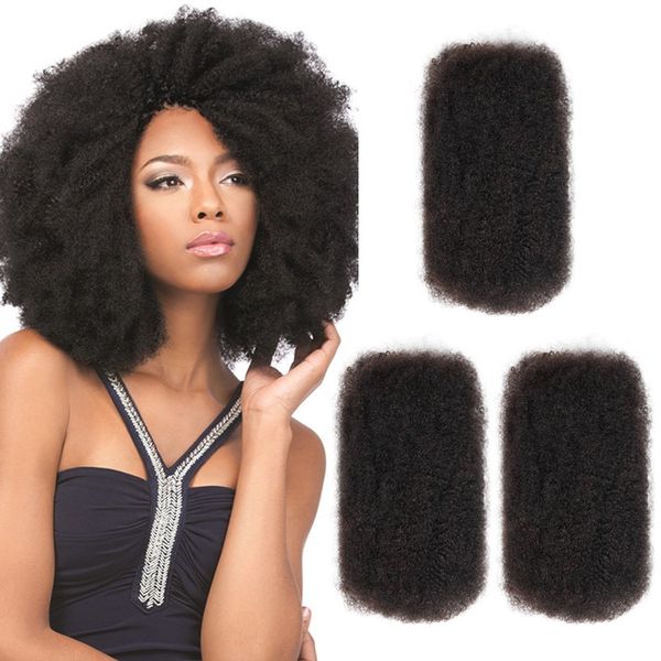 Style Icon 3 Bundles Afro Kinkys Bulk Human Hair (18"/18"/18", Natural Black) - Afro Twist Braiding Hair - Curly Hair Extensions Human Hair - Afro Bulk Braiding Hair for Dreadlocks - Loc Braiding Hair