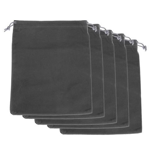 HARFINGTON 5pcs Headphone Pouch, Headset Carrying Bag, Portable Headphone Storage Protection Travel Pouch, Soft Drawstring Velvet Over-Ear Headphones Bag for Classroom, Grey, M